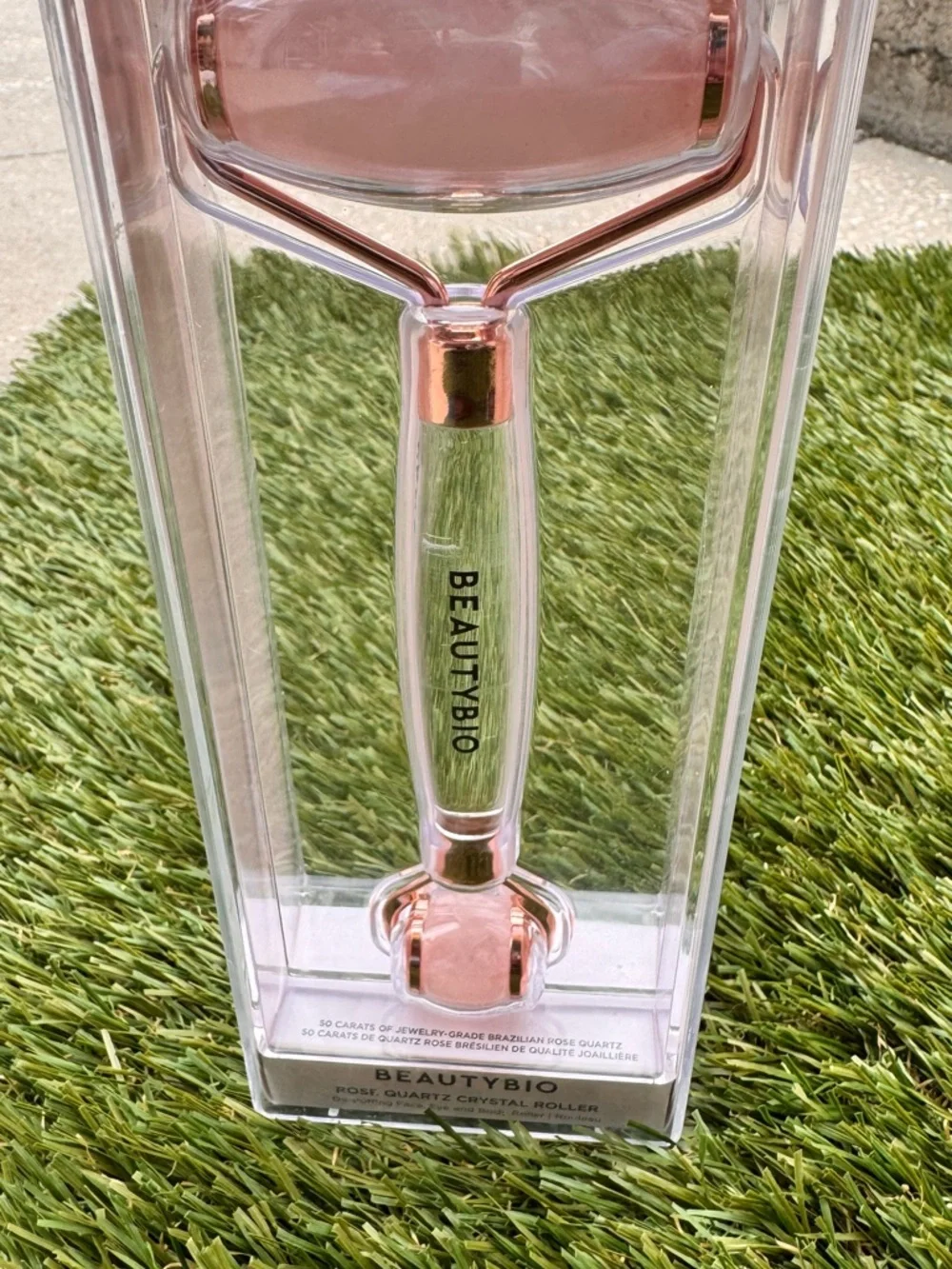 BEAUTYBIO Rose Quartz Crystal Facial Roller - Pink